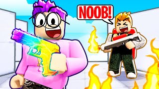 I SCAMMED MY BEST FRIEND In ROBLOX RIVALS PRETENDING TO BE NOOB THEN USING 10000000 WEAPONS [upl. by Attemaj]