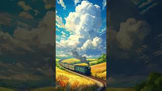 Take a Nostalgic Journey on an AnimeStyle Train  Digital Art Inspired by Studio Ghibli [upl. by Nnarefinnej]