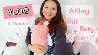 MAMA ALLTAG NEUGEBORENES BABY 4 WOCHE amp 2 KINDER UNTER EINEN HUT BRINGEN  Mamiseelen [upl. by Nahtan547]