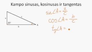 Trigonometrija Kampo sinusas kosinusas ir tangentas [upl. by Anekam858]