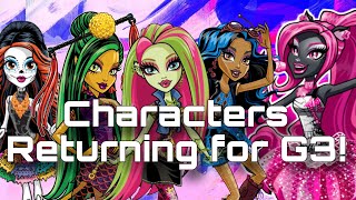 MONSTER HIGH NEWS Characters CONFIRMED to be Returning for G3 Catty and Jinafire leaks [upl. by Goldston]