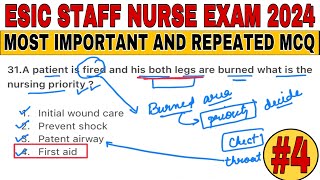 ESIC NURSING OFFICER EXAM PREPARATION  ESIC IMPORTANT AND REPEATED MCQ  ESIC NURSING OFFICER MCQ [upl. by Oiralednac]