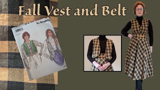 Sewing a Fall Belt and Matching Vest With Vintage Simplicity 8375 and 7985 [upl. by Converse]