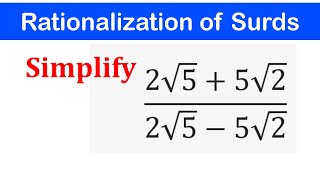 How to Rationalize the denominator with a Surd  SHS CORE  ELECTIVE MATH [upl. by Fowle]