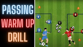 Passing Warm Up Drill  U8 U9 U10 U11  FootballSoccer [upl. by Nrubliw]