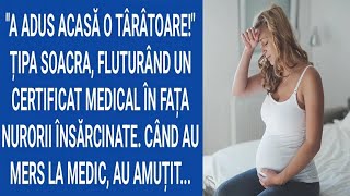 A adus acasă o târâtoareȚipa soacra fluturând un certificat medical în fața nurorii însărcinate [upl. by Yelkrab]