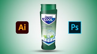 Dermi Cool Powder Mockup Design Ai  PS  Mockup Tutorial [upl. by Imas]