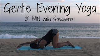 Gentle Evening Yoga  20 Min with Savasana Beginner [upl. by Gussi301]