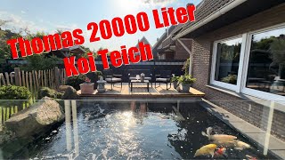 Thomas frisch fertiggestellter 20000 Koi Teich mit top Filterabdeckung [upl. by Strickman337]