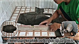 tehniktrik memasang keramik kamar mandi bagian tepi kloset jongkok [upl. by Bernadine]