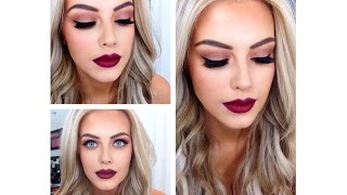 ♡Burgundy Red Dark Lip With Smokey Eye Makeup Tutorial♡ [upl. by Bilicki7]