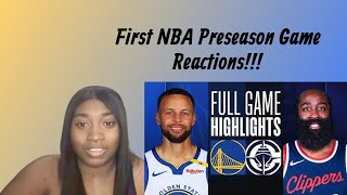 JadaReacts to Warriors vs Clippers Preseason Game Highlights Reactions [upl. by Gilliam]