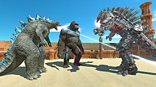 Godzilla 2014 and King Kong vs Mechagodzilla  Animal Revolt Battle Simulator [upl. by Kutzer]