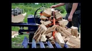 Eastonmade Wood Splitter Splits Big Elm [upl. by Cyrie]