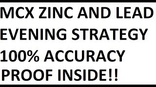 Mcx Zinc And Lead Base Metals Strategy For Evening 100 Accuracy  PROOF INSIDE [upl. by Gnilrets]