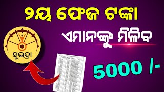 Subhadra Yojana 2nd Phase Money 2024  Subhadra Yojana List  Pravati Parida [upl. by Shamus]