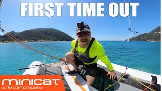 Beginner Sailing Lesson Small Catamaran [upl. by Wickham]