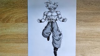 How to Draw Goku Mastered ultra instinct  full body  Dragonball [upl. by Imogen]