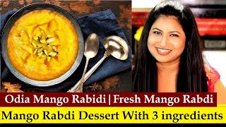 Indian Dessert With Mango Pulp  Mango Pulp Rabri  Mango Rabdi Kheer  Easy Mango dessert [upl. by Zanlog]