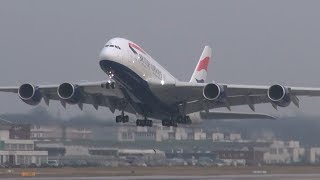 MUST SEE First Flight BRITISH AIRWAYS A380  GXLED  Take off  Landing at Airbus Plant Hamburg [upl. by Larcher]