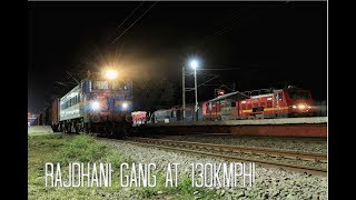 Night Railfanning at Fatehpur Speeding Rajdhani Gang towards New Delhi at 130kmph [upl. by Hanaj]