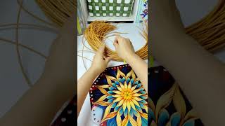 How to craft hand basket with rattan diy rattan handmade [upl. by Akir]