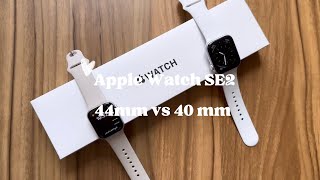 Apple Watch SE2 44mm vs 40mm size comparison on small wrist [upl. by Safoelc]