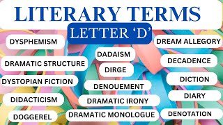 LITERARAY TERM SERIES LETTER D DICTIONARY OF LITERARY TERMS [upl. by Innis741]