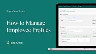 How to Create and Manage Employee Profiles in RepairDesk [upl. by Sturdivant]