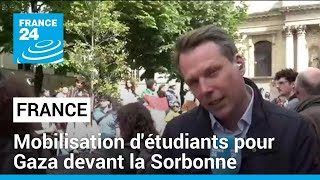 France  mobilisation détudiants pour Gaza devant la Sorbonne • FRANCE 24 [upl. by Pepito813]