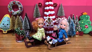 Christmas super store  Elsa amp Anna are shopping for decorations  Barbie dolls [upl. by Yauqram352]