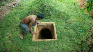 How to Build a Secret Underground House in The Jungle Alone [upl. by Eicyac766]