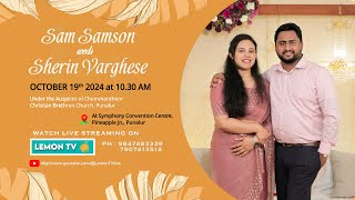 SAM amp SHERIN  WEDDING DAY  LIVE STREAMING  LEMON TV  9847483339  19102024  1030 AM [upl. by Asiral]