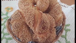 Simit Turkish sesame bread recipeSimit pain Turqueوصفة خبز السميت التركي [upl. by Chappelka]