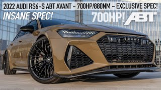 CRAZY SPEC 2022 AUDI RS6S AVANT ABT 700HP  TACTICAL GREEN AUDI EXCLUSIVE  IN DETAIL 4K [upl. by Alcott]