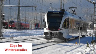 ❄️☃️Züge im Winterparadies in Lauterach Lindau amp Dornbirn [upl. by Derte]