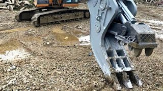 AJCE Europe APL30RV rotating Pulverizer in action on Liebherr excavator [upl. by Ymmas]