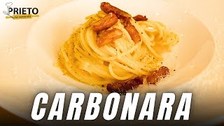 COMO FAZER UM CARBONARA TRADICIONAL E LEGÍTIMO COM SPAGHETTI  Receita Completa  Prieto Na Varanda [upl. by Zil]