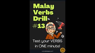 LESSON 13  ✍️ Malay Verbs DRILL in ONE minute  🔥 shorts learnmalay [upl. by Kimberley]