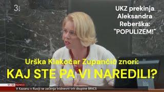 Katastrofalen izpad Urške K Zupančič – Spopad z Aleksandrom Reberškom 22 10 2024 Svet politike [upl. by Adnarim967]