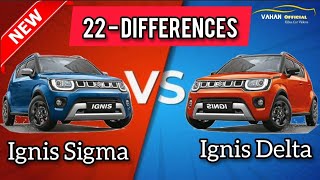 Ignis Sigma vs Delta 2021  Detailed Comparison of Base Models in Hindi  Vahan Official [upl. by Princess279]