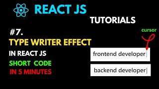 Typewriter Effect in React JS  React Tutorials [upl. by Tranquada]