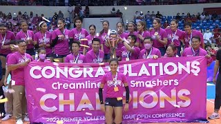 Creamline Cool Smashers awarding  2022 PVL Open Conference [upl. by Egidius]