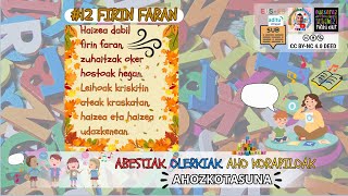 FIRIN FARAN🍂 12 👅AHOKORAPILOAK  Haur Lehen Hezkuntza  Hizkuntza [upl. by Pomona854]