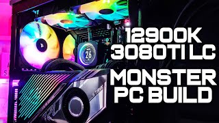 The 12900K amp RTX 3080Ti LC MONSTER PC Build  Full Build Guide amp Benchmarks [upl. by Deming]