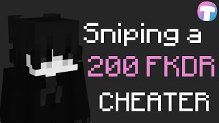 sniping a 200 FKDR CHEATER in bedwars [upl. by Acined]