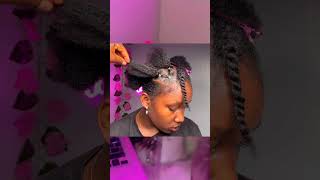 Criss cross rubberband natural hairstyle 💖🌸🐦‍🔥 [upl. by Kidd816]