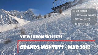 Les Grands Montets Chamonix Ski lifts videos in 4K  Watch the area from the ski lifts [upl. by Shayn]