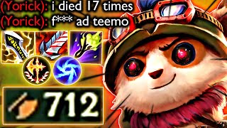 MAXIMUM AD TEEMO NIGHTMARE OF TOP LANERS [upl. by Nassi]