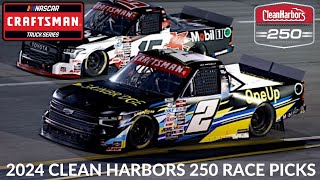 2024 Clean Harbors 250 Race Picks [upl. by Nallid279]